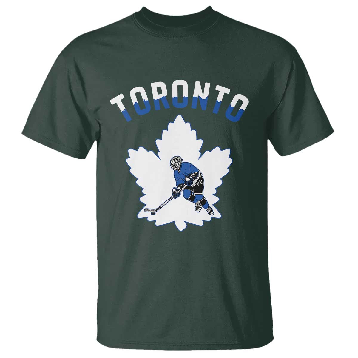 Toronto Ice Hockey Player T Shirt Canadian Winter Sport TS12 Dark Forest Green Print Your Wear