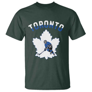 Toronto Ice Hockey Player T Shirt Canadian Winter Sport TS12 Dark Forest Green Print Your Wear