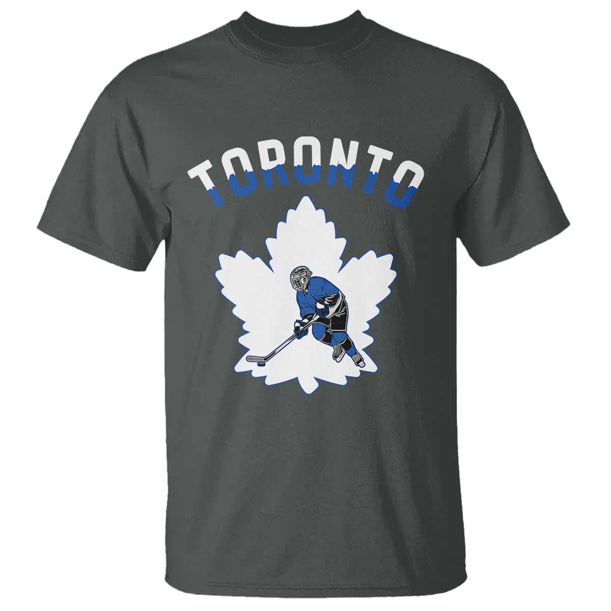 Toronto Ice Hockey Player T Shirt Canadian Winter Sport TS12 Dark Heather Print Your Wear