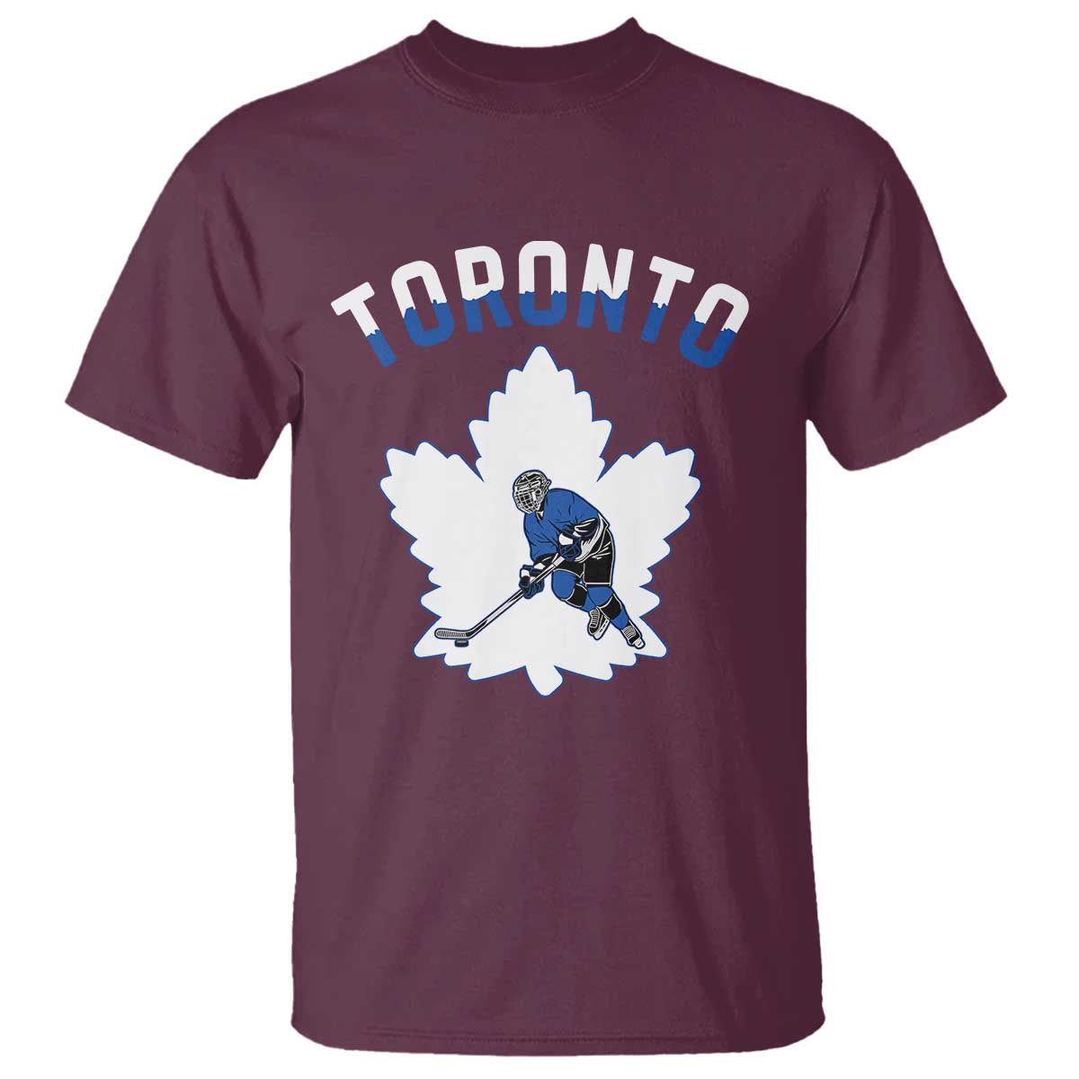 Toronto Ice Hockey Player T Shirt Canadian Winter Sport TS12 Maroon Print Your Wear