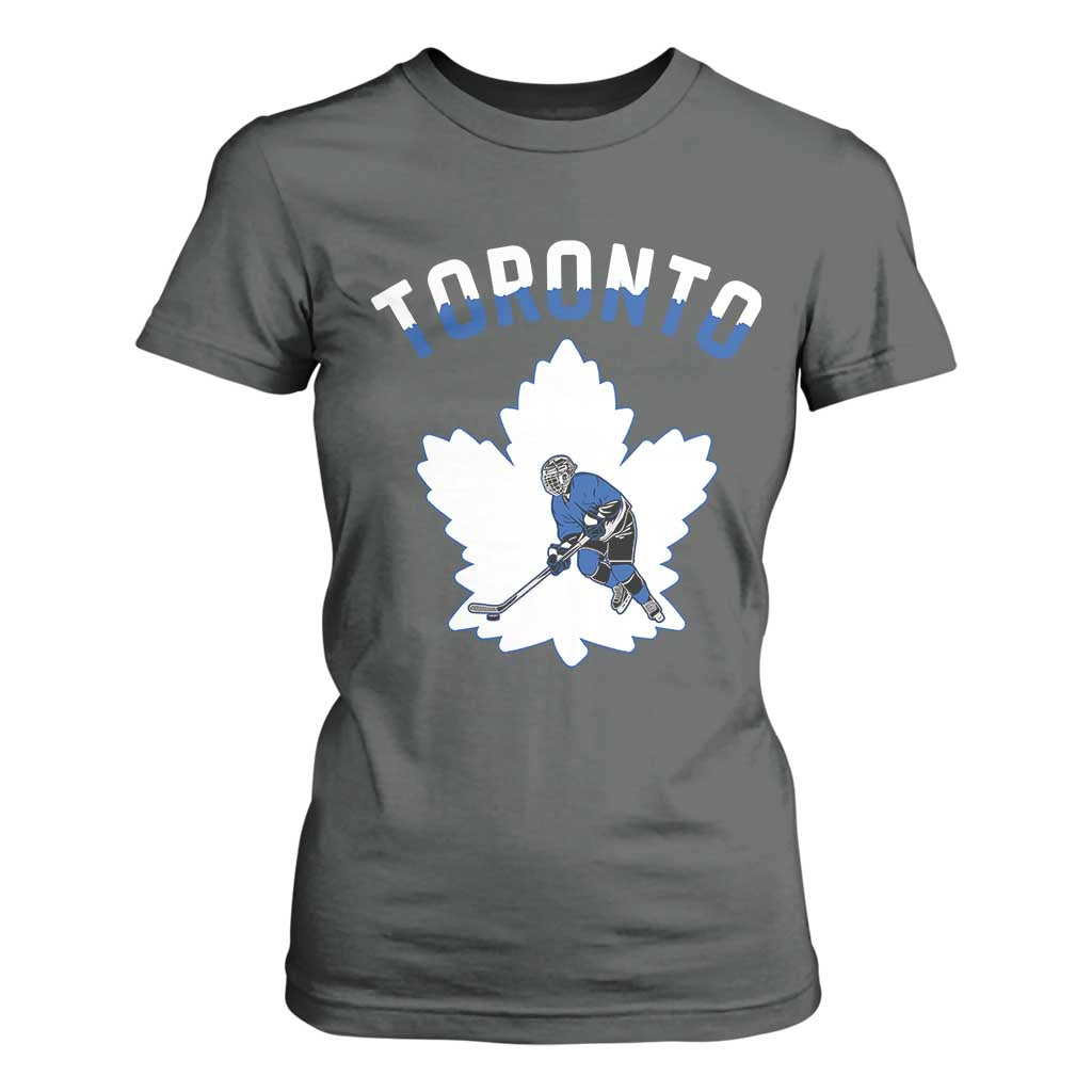 Toronto Ice Hockey Player T Shirt For Women Canadian Winter Sport TS12 Dark Heather Print Your Wear