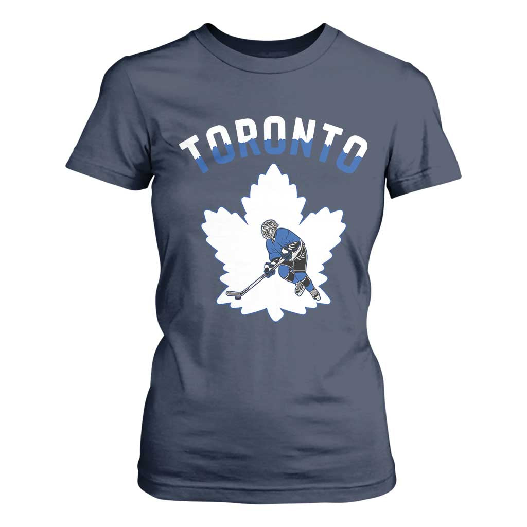 Toronto Ice Hockey Player T Shirt For Women Canadian Winter Sport TS12 Navy Print Your Wear