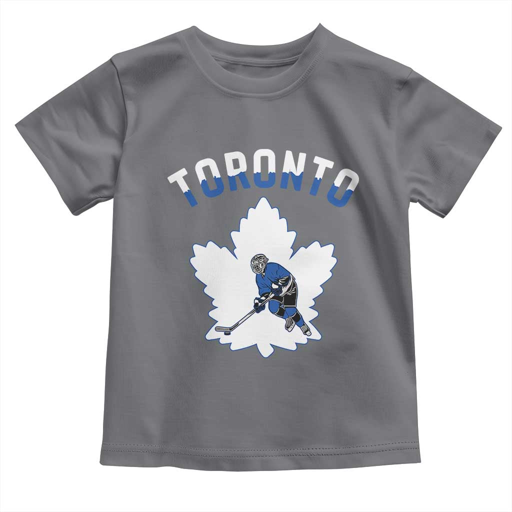 Toronto Ice Hockey Player Toddler T Shirt Canadian Winter Sport TS12 Charcoal Print Your Wear