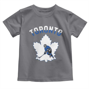 Toronto Ice Hockey Player Toddler T Shirt Canadian Winter Sport TS12 Charcoal Print Your Wear
