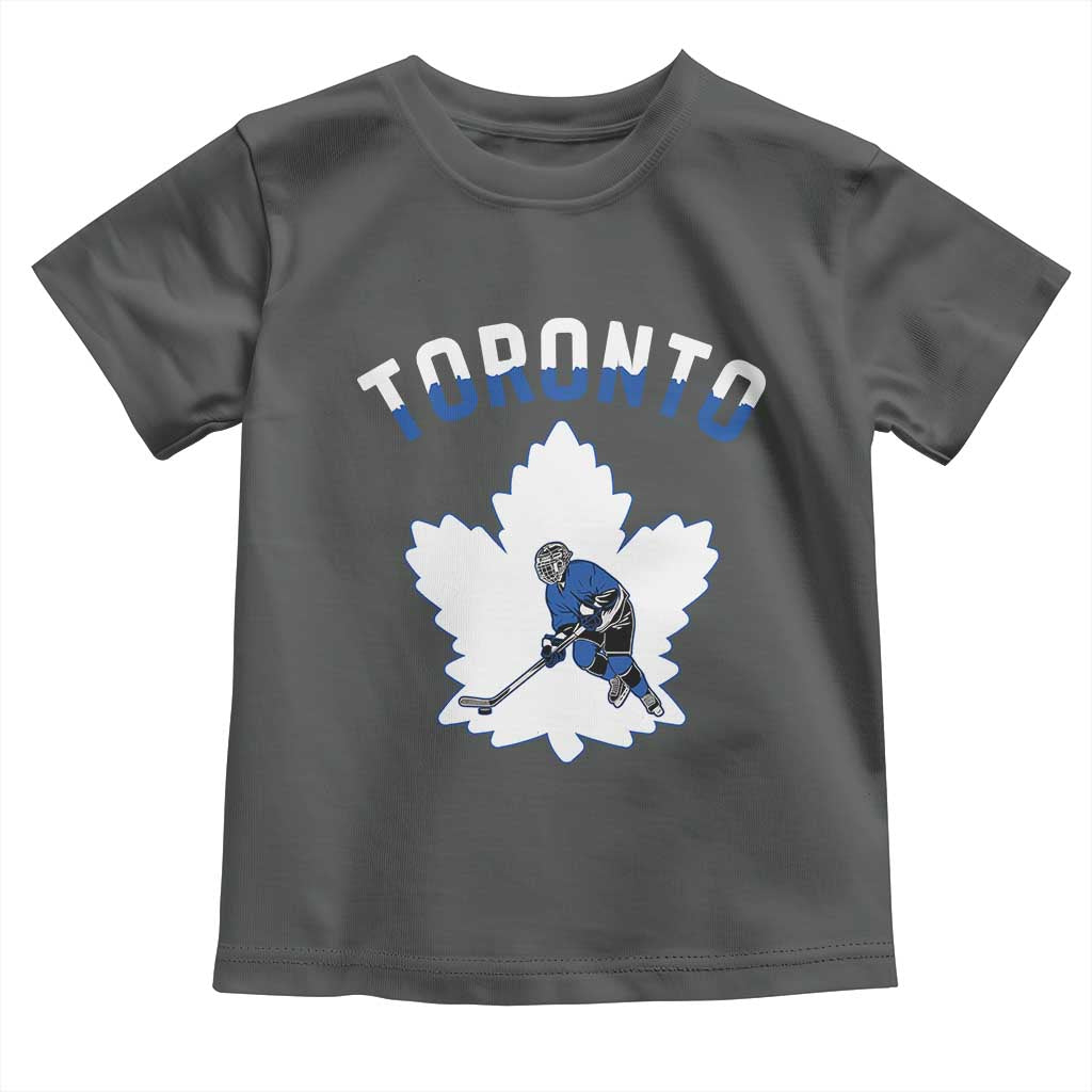 Toronto Ice Hockey Player Toddler T Shirt Canadian Winter Sport TS12 Dark Heather Print Your Wear