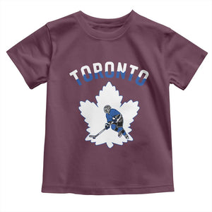 Toronto Ice Hockey Player Toddler T Shirt Canadian Winter Sport TS12 Maroon Print Your Wear