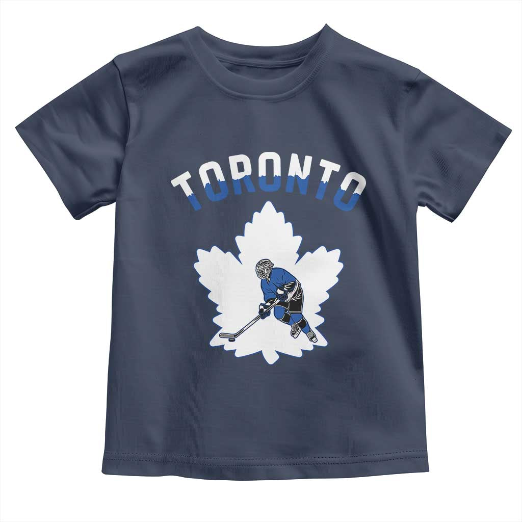 Toronto Ice Hockey Player Toddler T Shirt Canadian Winter Sport TS12 Navy Print Your Wear