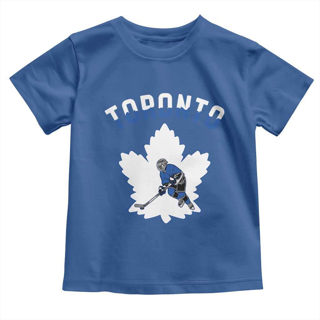 Toronto Ice Hockey Player Toddler T Shirt Canadian Winter Sport TS12 Royal Blue Print Your Wear