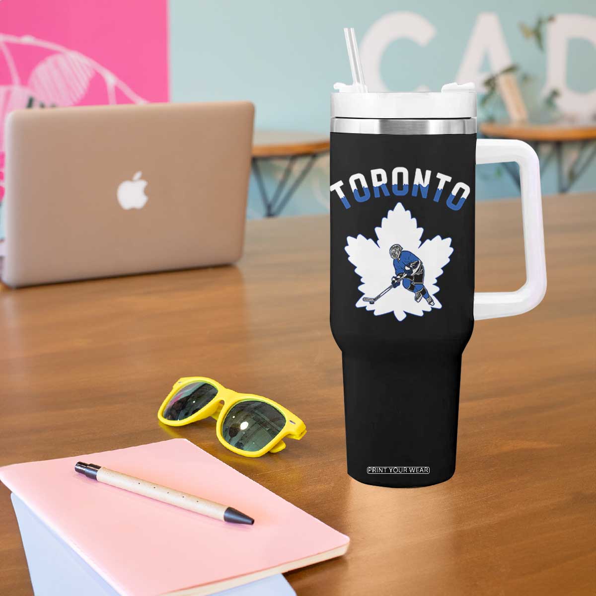 Toronto Ice Hockey Player Tumbler With Handle Canadian Winter Sport TS12 Print Your Wear