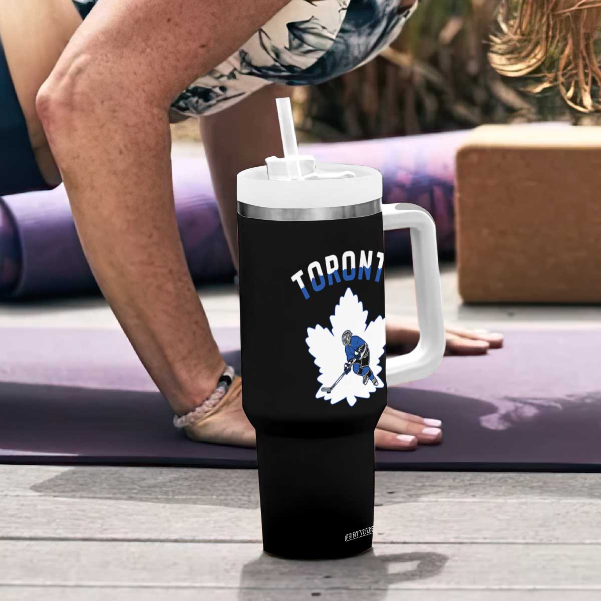 Toronto Ice Hockey Player Tumbler With Handle Canadian Winter Sport TS12 Print Your Wear
