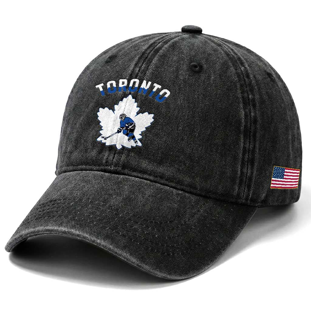 Toronto Ice Hockey Player Washed Cotton Baseball Cap Canadian Winter Sport TS12 Print Your Wear