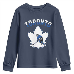 Toronto Ice Hockey Player Youth Sweatshirt Canadian Winter Sport TS12 Navy Print Your Wear