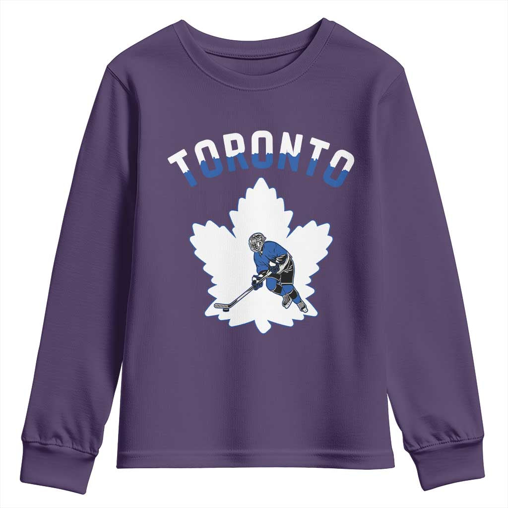 Toronto Ice Hockey Player Youth Sweatshirt Canadian Winter Sport TS12 Purple Print Your Wear