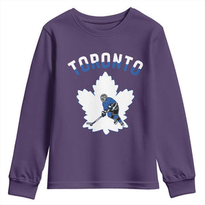Toronto Ice Hockey Player Youth Sweatshirt Canadian Winter Sport TS12 Purple Print Your Wear