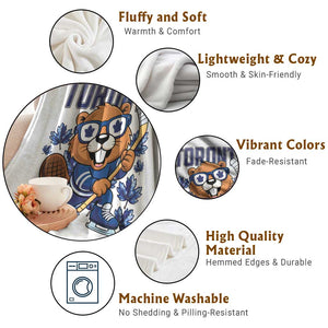 Toronto Ice Hockey Beaver Throw Blanket Canadian Pride Gift TS12 Print Your Wear