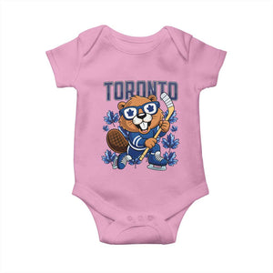 Toronto Ice Hockey Beaver Baby Onesie Canadian Pride Gift TS12 Light Pink Print Your Wear