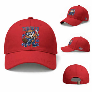 Toronto Ice Hockey Beaver Baseball Cap Canadian Pride Gift TS12 Baseball Cap Universal Fit Red Print Your Wear