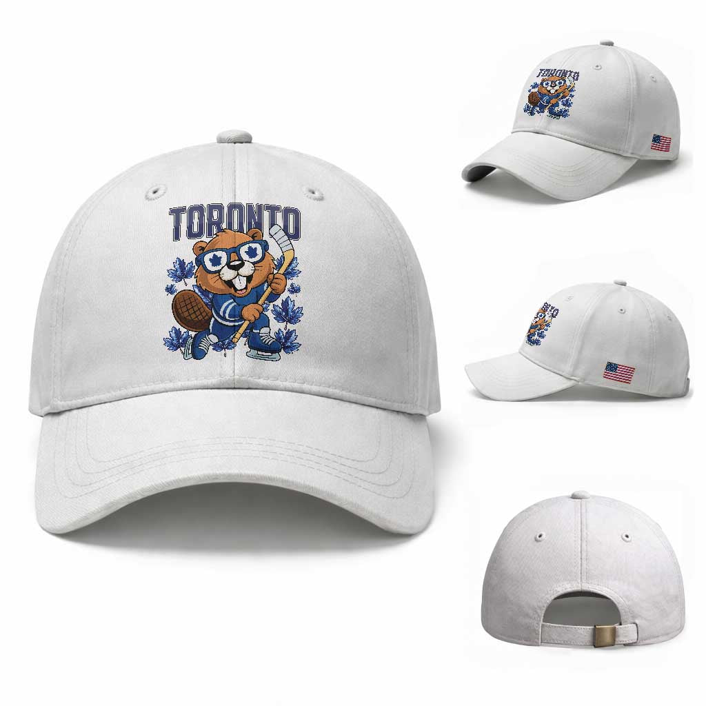Toronto Ice Hockey Beaver Baseball Cap Canadian Pride Gift TS12 Baseball Cap Universal Fit White Print Your Wear