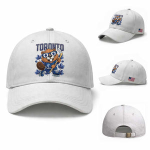 Toronto Ice Hockey Beaver Baseball Cap Canadian Pride Gift TS12 Baseball Cap Universal Fit White Print Your Wear