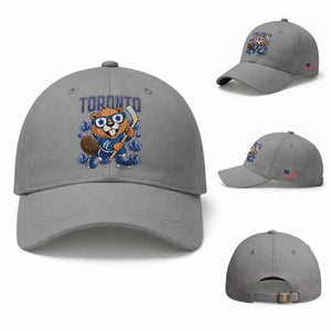 Toronto Ice Hockey Beaver Baseball Cap Canadian Pride Gift TS12 Baseball Cap Universal Fit Sport Gray Print Your Wear
