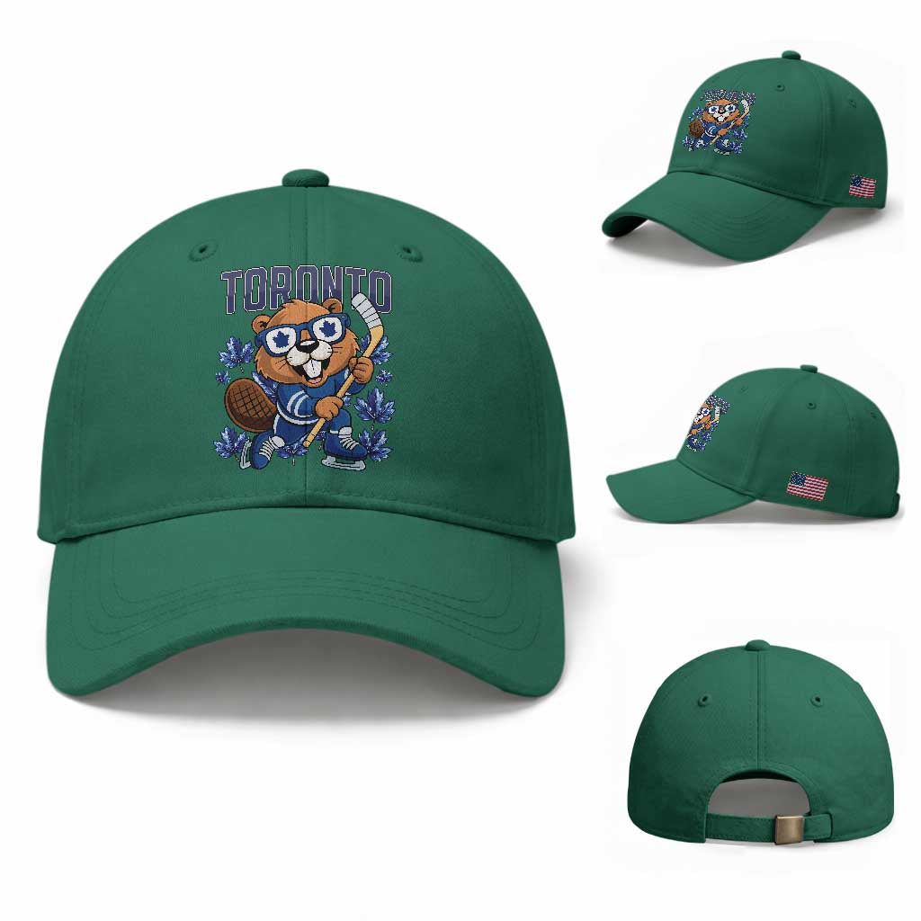 Toronto Ice Hockey Beaver Baseball Cap Canadian Pride Gift TS12 Baseball Cap Universal Fit Irish Green Print Your Wear