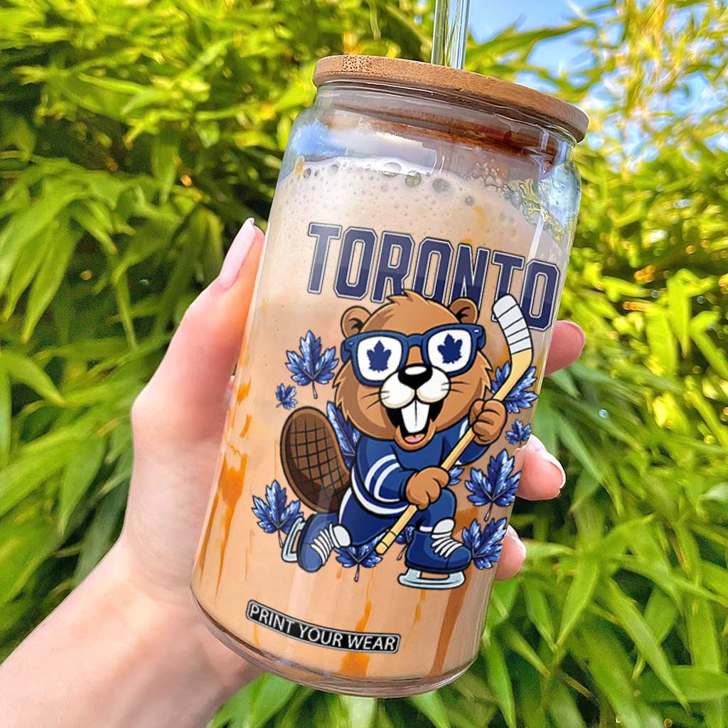Toronto Ice Hockey Beaver Glass Can Canadian Pride Gift TS12 White Print Your Wear