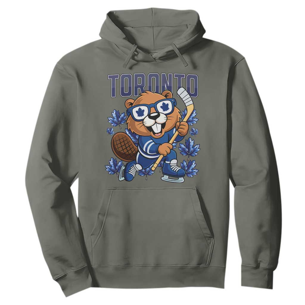 Toronto Ice Hockey Beaver Hoodie Canadian Pride Gift TS12 Military Green Print Your Wear