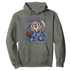 Toronto Ice Hockey Beaver Hoodie Canadian Pride Gift TS12 Military Green Print Your Wear