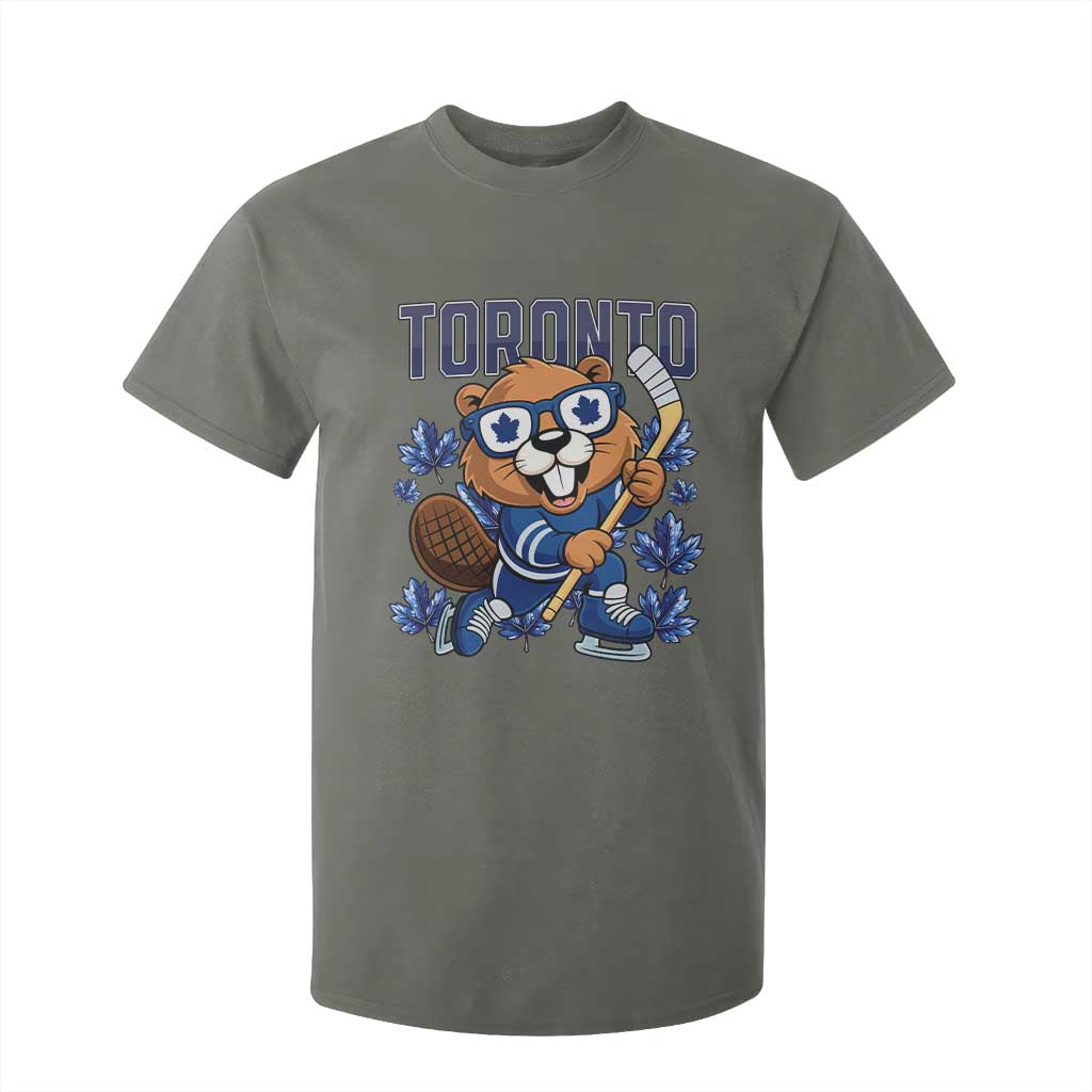 Toronto Ice Hockey Beaver T Shirt For Kid Canadian Pride Gift TS12 Military Green Print Your Wear