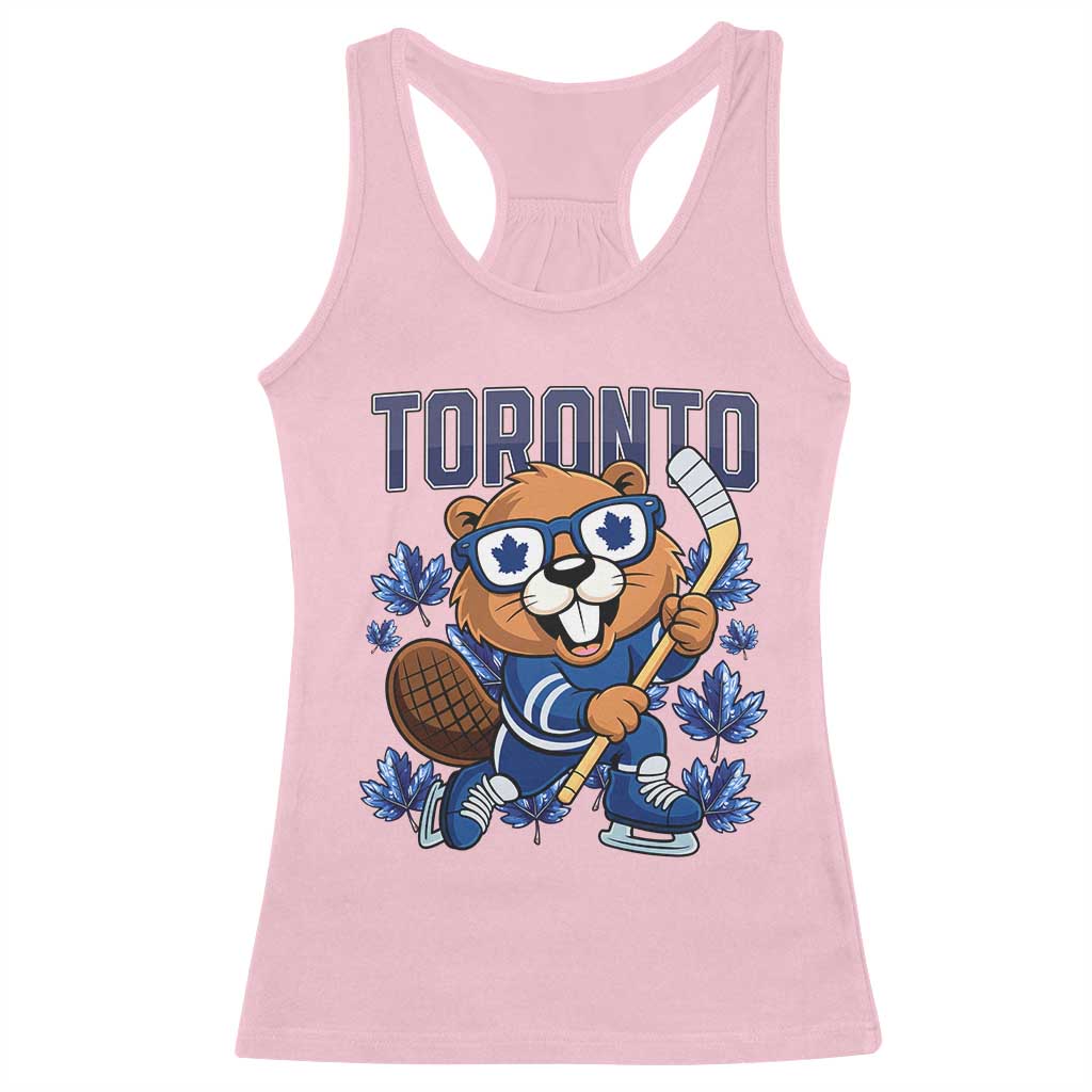 Toronto Ice Hockey Beaver Racerback Tank Top Canadian Pride Gift TS12 Light Pink Print Your Wear
