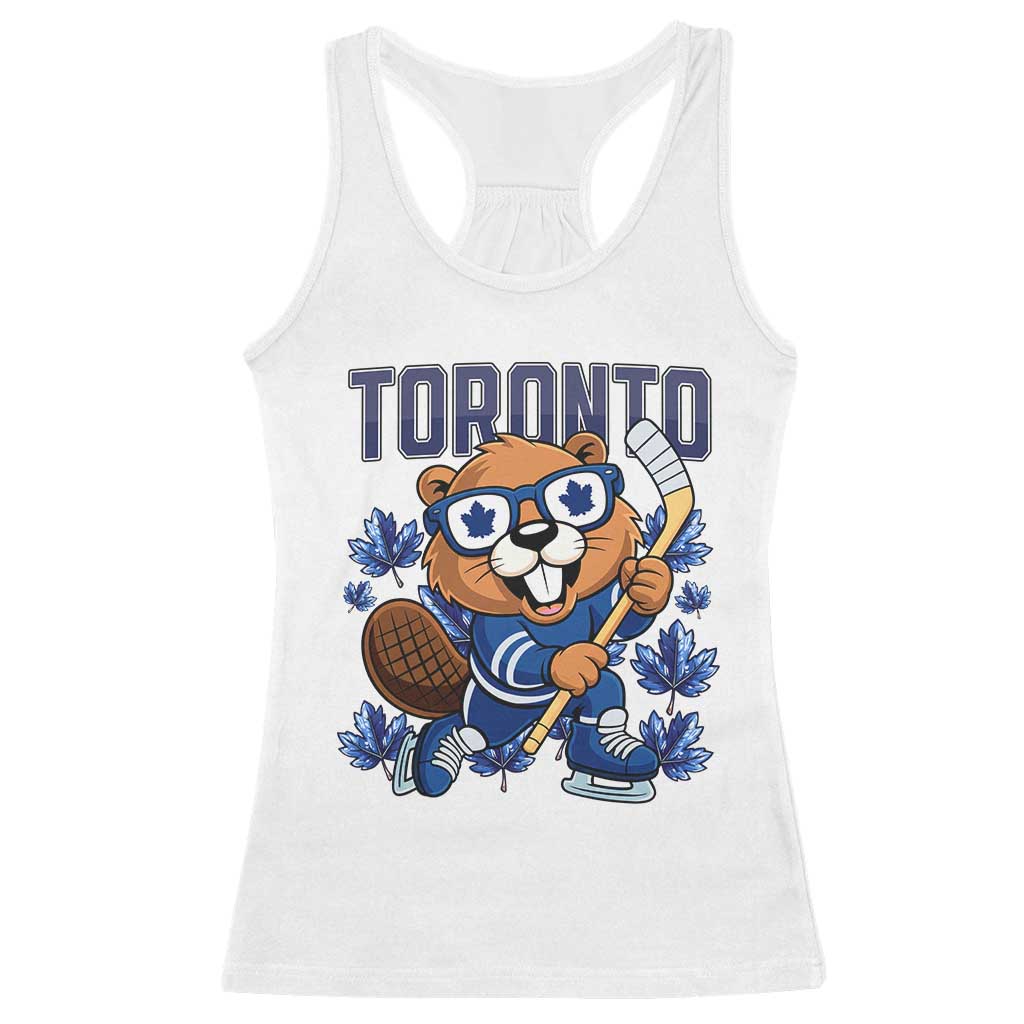 Toronto Ice Hockey Beaver Racerback Tank Top Canadian Pride Gift TS12 White Print Your Wear
