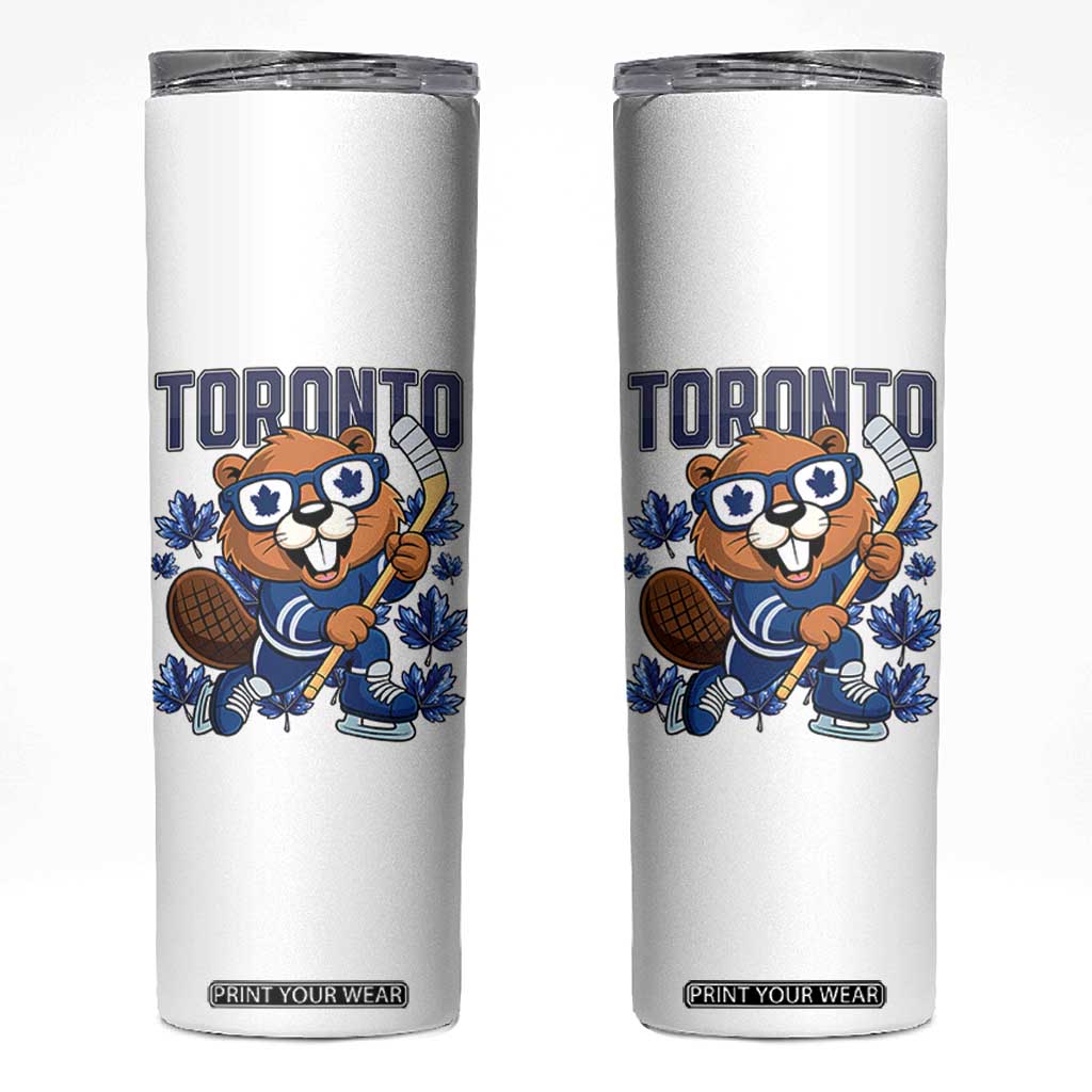 Toronto Ice Hockey Beaver Skinny Tumbler Canadian Pride Gift TS12 White Print Your Wear