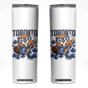 Toronto Ice Hockey Beaver Skinny Tumbler Canadian Pride Gift TS12 White Print Your Wear