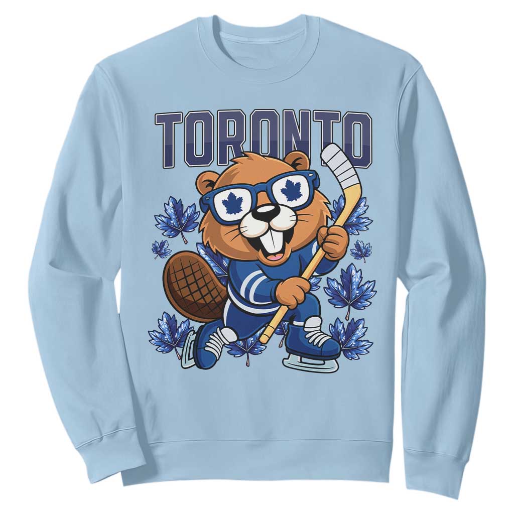 Toronto Ice Hockey Beaver Sweatshirt Canadian Pride Gift TS12 Light Blue Print Your Wear