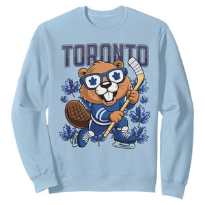Toronto Ice Hockey Beaver Sweatshirt Canadian Pride Gift TS12 Light Blue Print Your Wear