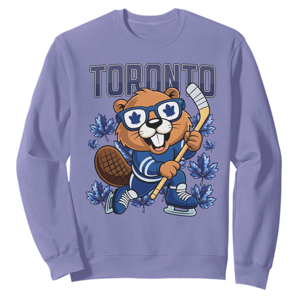 Toronto Ice Hockey Beaver Sweatshirt Canadian Pride Gift TS12 Violet Print Your Wear
