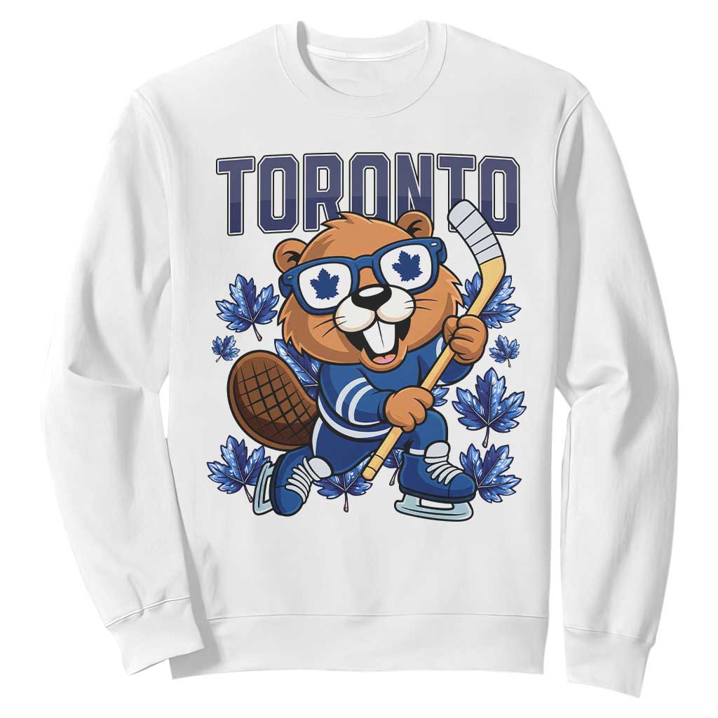 Toronto Ice Hockey Beaver Sweatshirt Canadian Pride Gift TS12 White Print Your Wear