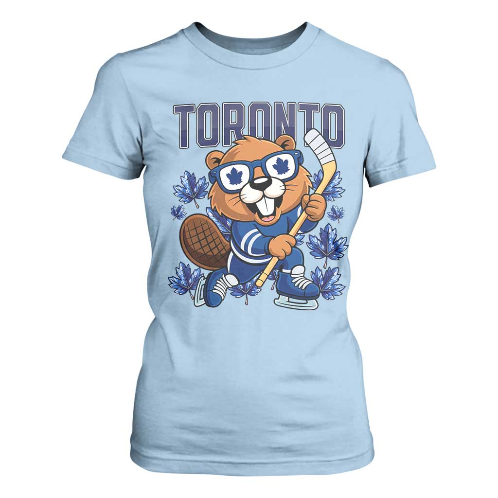 Toronto Ice Hockey Beaver T Shirt For Women Canadian Pride Gift TS12 Light Blue Print Your Wear