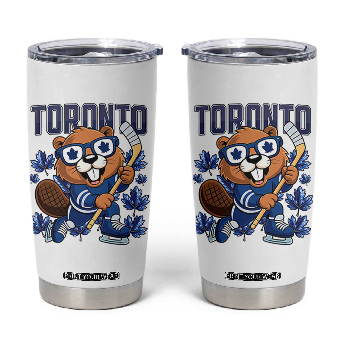 Toronto Ice Hockey Beaver Tumbler Cup Canadian Pride Gift TS12 White Print Your Wear