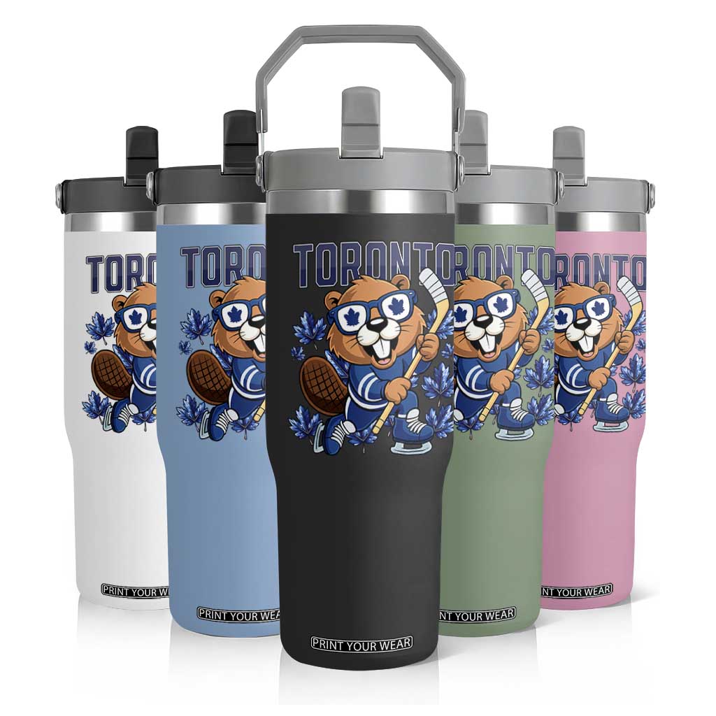 Toronto Ice Hockey Beaver Flip Straw Tumbler Canadian Pride Gift TS12 Print Your Wear