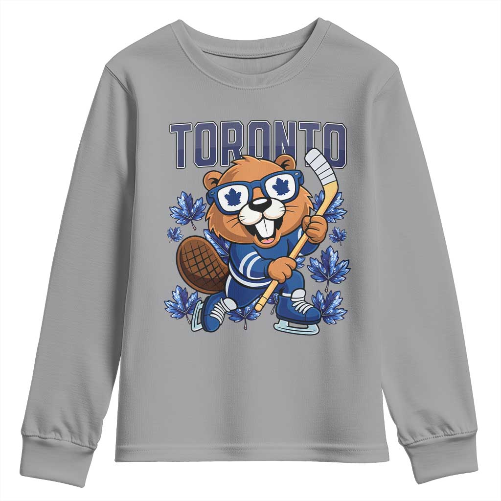 Toronto Ice Hockey Beaver Youth Sweatshirt Canadian Pride Gift TS12 Sport Gray Print Your Wear