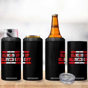 Elbows Up Gloves Off 4 in 1 Can Cooler Tumbler Canadian Ice Hockey Lover Gift TS12 Print Your Wear