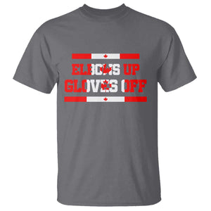 Elbows Up Gloves Off T Shirt Canadian Ice Hockey Lover Gift TS12 Charcoal Print Your Wear