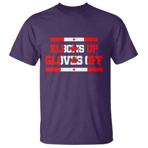 Elbows Up Gloves Off T Shirt Canadian Ice Hockey Lover Gift TS12 Purple Print Your Wear