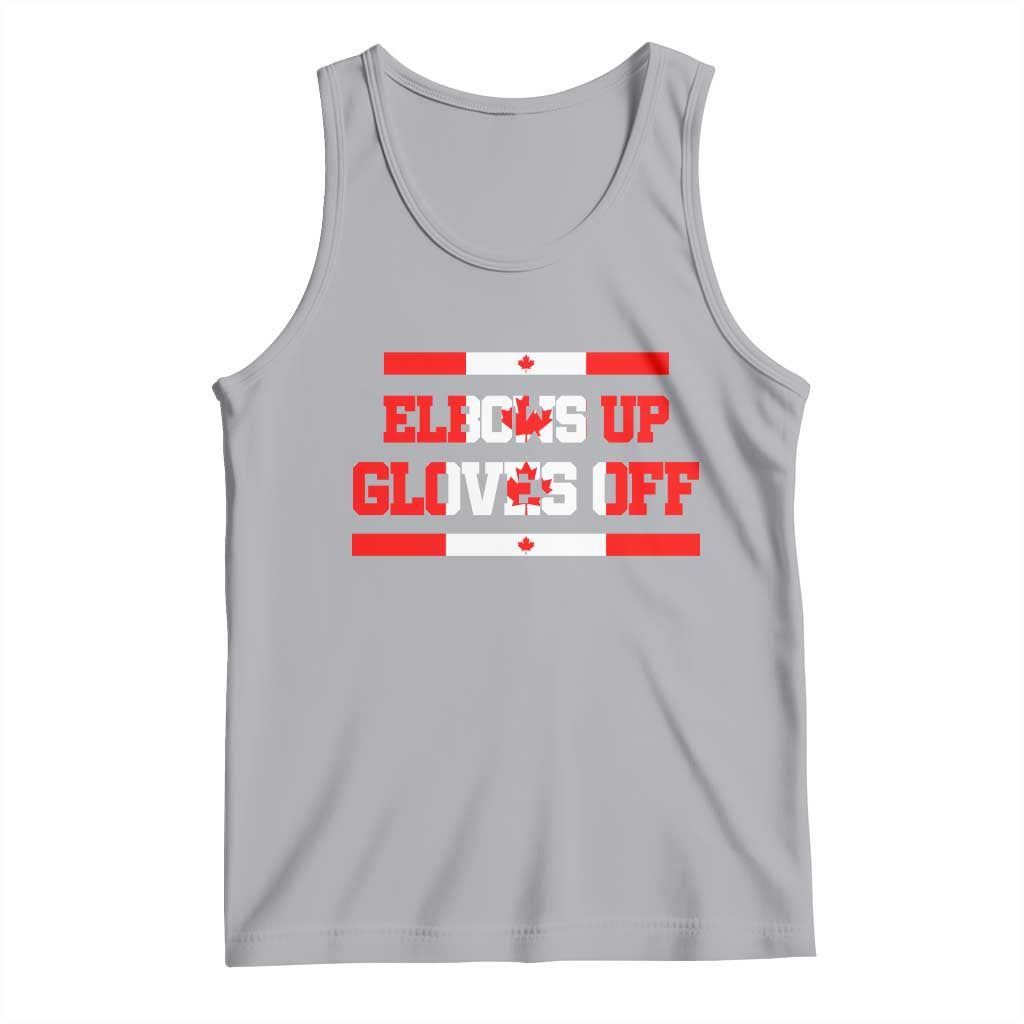 Elbows Up Gloves Off Tank Top Canadian Ice Hockey Lover Gift TS12 Athletic Heather Print Your Wear