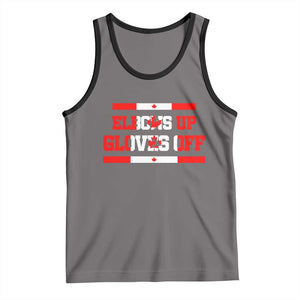Elbows Up Gloves Off Tank Top Canadian Ice Hockey Lover Gift TS12 Deep Heather Black Print Your Wear