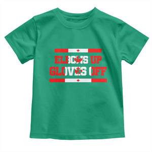 Elbows Up Gloves Off Toddler T Shirt Canadian Ice Hockey Lover Gift TS12 Irish Green Print Your Wear
