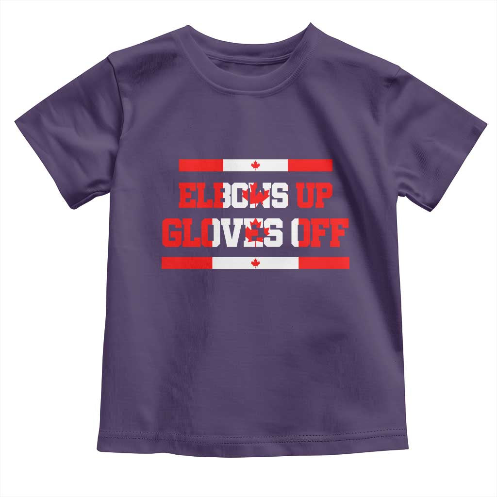 Elbows Up Gloves Off Toddler T Shirt Canadian Ice Hockey Lover Gift TS12 Purple Print Your Wear