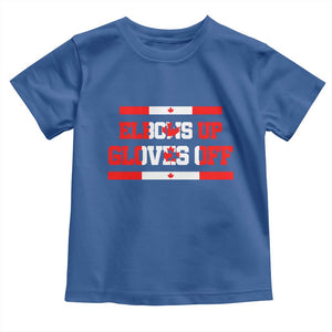 Elbows Up Gloves Off Toddler T Shirt Canadian Ice Hockey Lover Gift TS12 Royal Blue Print Your Wear