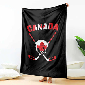 Canada Hockey Fan Ice Hockey Gear Red White Gift Throw Blanket TS12 Print Your Wear
